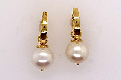 Cultured Pearl Charm Earrings
