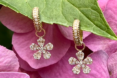 Dana Diamond Flower Charm Earrings