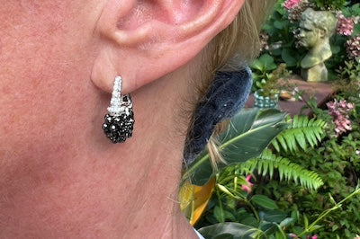 Black Diamond Briolette Earrings