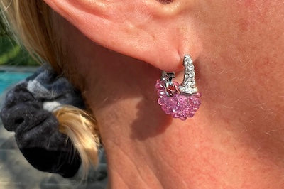 Pink Sapphire Briolette Earrings