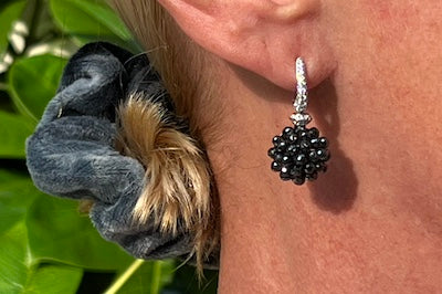 Black Diamond Cluster Earrings