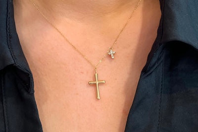 Sarah Double Cross Necklace