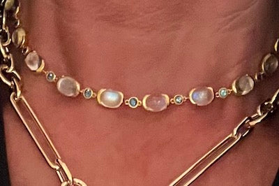 Moonstone and Sapphire Necklace