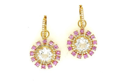 Blush Pink Sapphire Charm Earrings