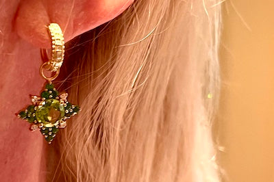 Spanish Peridot Charm Earrings