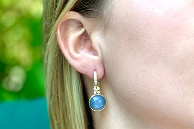 Grey Moonstone and Diamond Charms