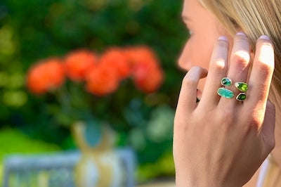Tourmaline and Peridot Ring