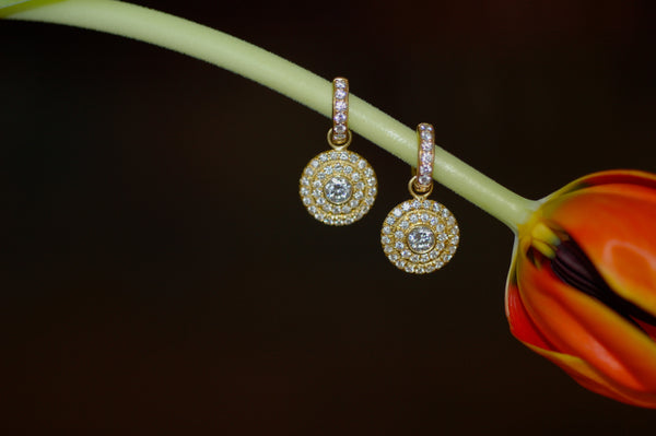 Diamond Disc Charm Earrings