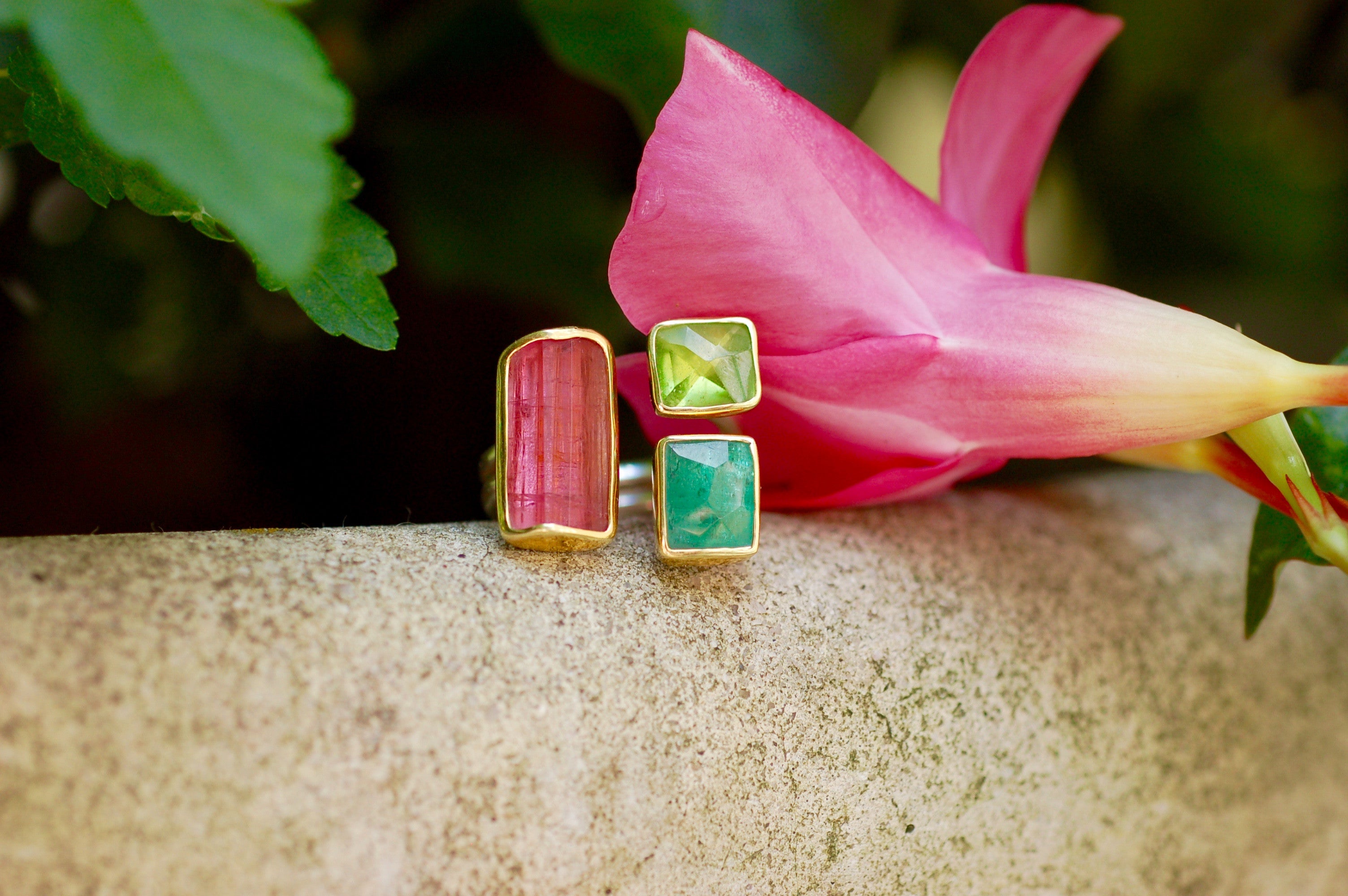 Tri-Color Tourmaline Ring