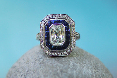Diamond and Sapphire Art Deco Ring