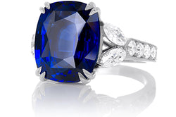 Exceptional Blue Sapphire and Marquise Shape Ring