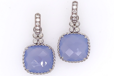Blue Chalcedony Twist Edge Charms
