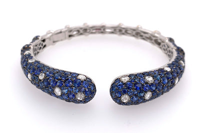 Classic Sapphire and Diamond Cuff
