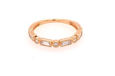 Round and Baguette Diamond Band