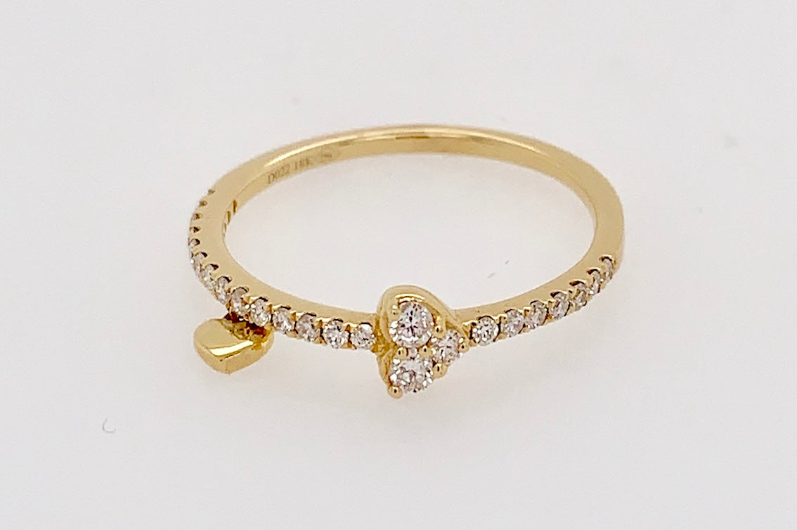 Heart and Charm Diamond Ring