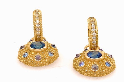 Sapphire Sea Urchin Charms