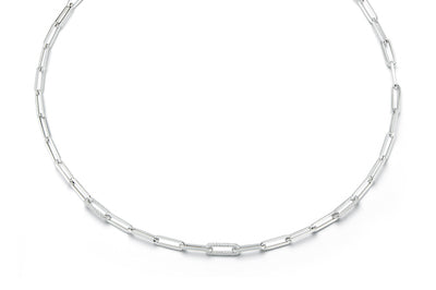 Diamond Link Paper Clip Necklace