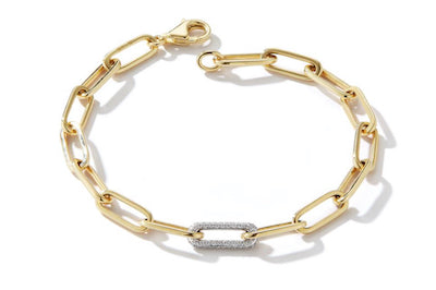 Diamond Link Paper Clip Bracelet