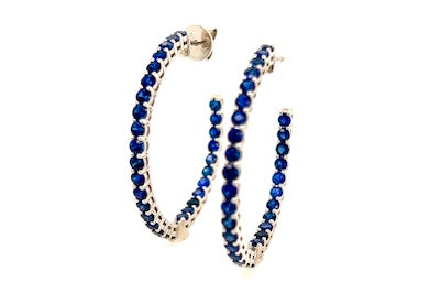 Sapphire Hoops