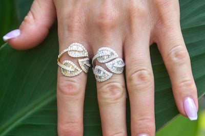 Three Leaves Diamond Ring