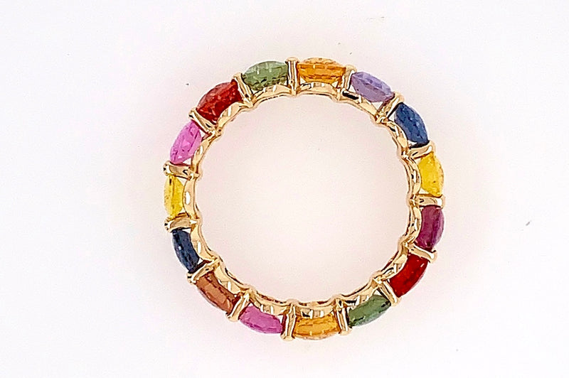 Oval Sapphire Rainbow Ring