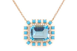 Blue Topaz & Turquoise Positano Necklace