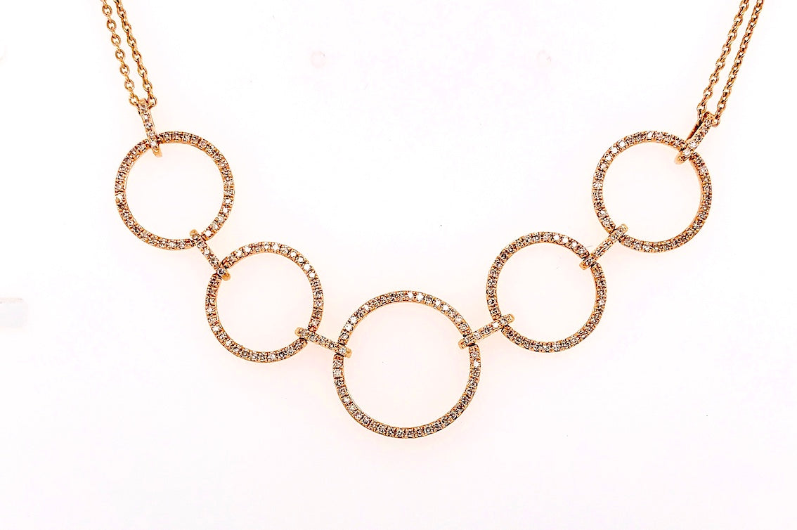 Five Golden Circle Necklace