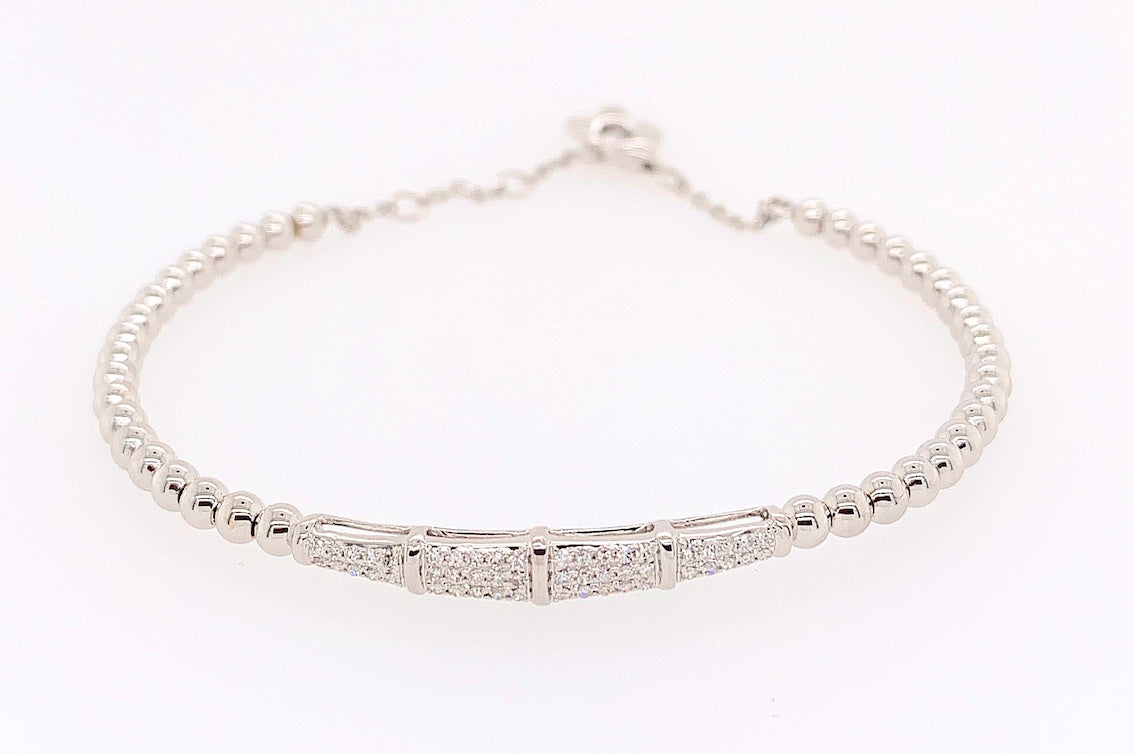 Diamond and Gold Bead Bracelet