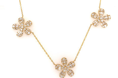 Large Diamond Flower Necklace