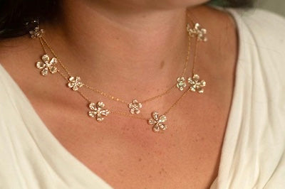 Small Diamond Flower Necklace