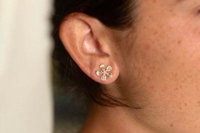 Small Diamond Flower Stud