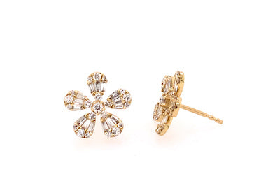 Small Diamond Flower Stud