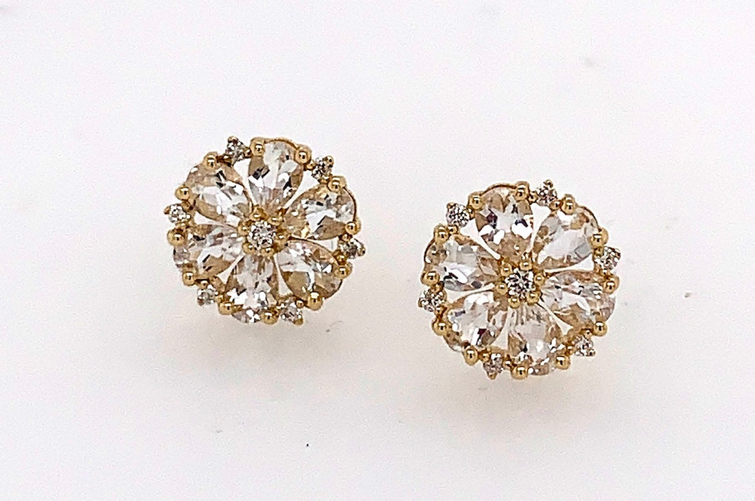 Diamond and White Sapphire Studs