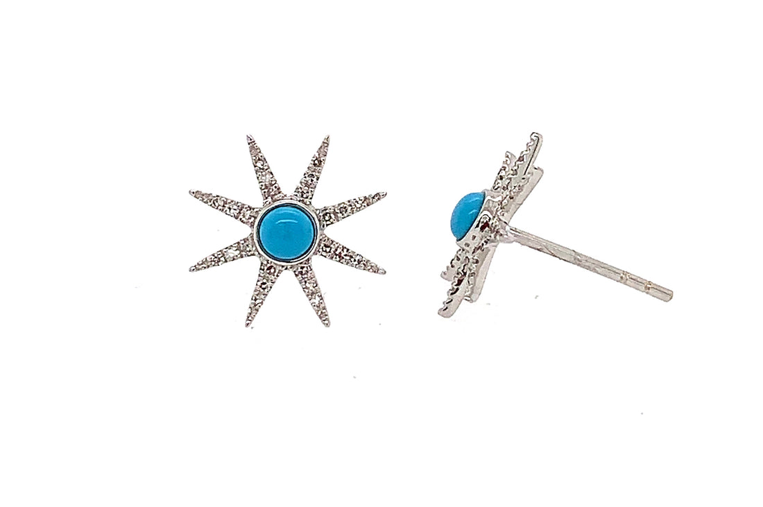 Diamond Starburst with Turquoise Studs