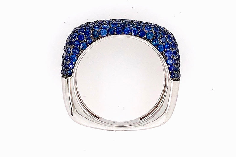 Square Blue Sapphire Ring