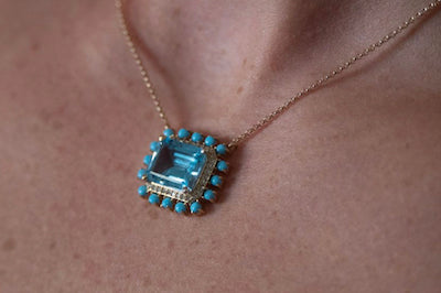 Blue Topaz &amp; Turquoise Positano Necklace