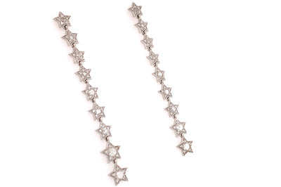 Long Diamond Star Earrings