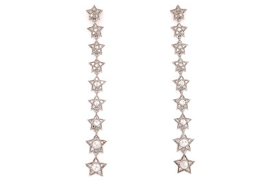 Long Diamond Star Earrings