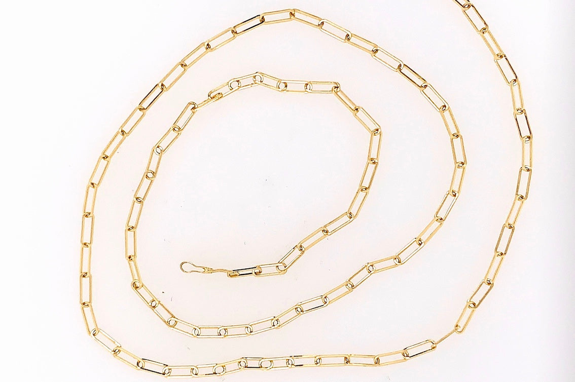 Oblong link chain
