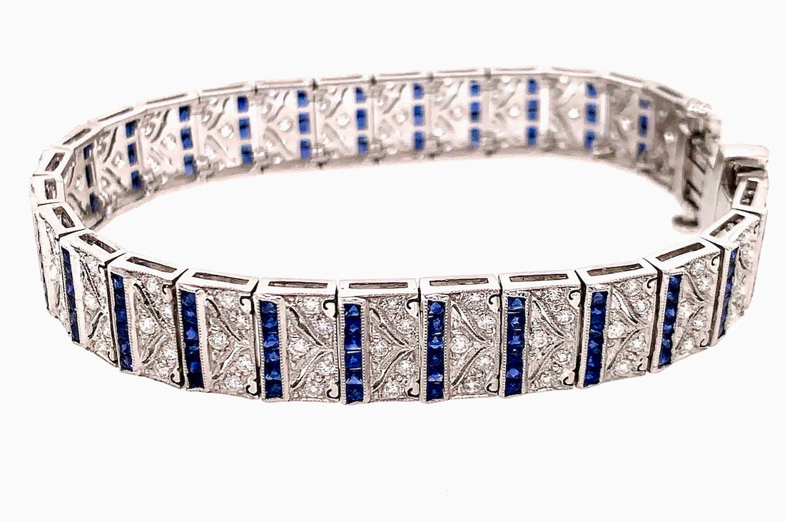 Sapphire and Diamond Deco Bracelet