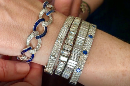 Sapphire and Diamond Deco Bracelet