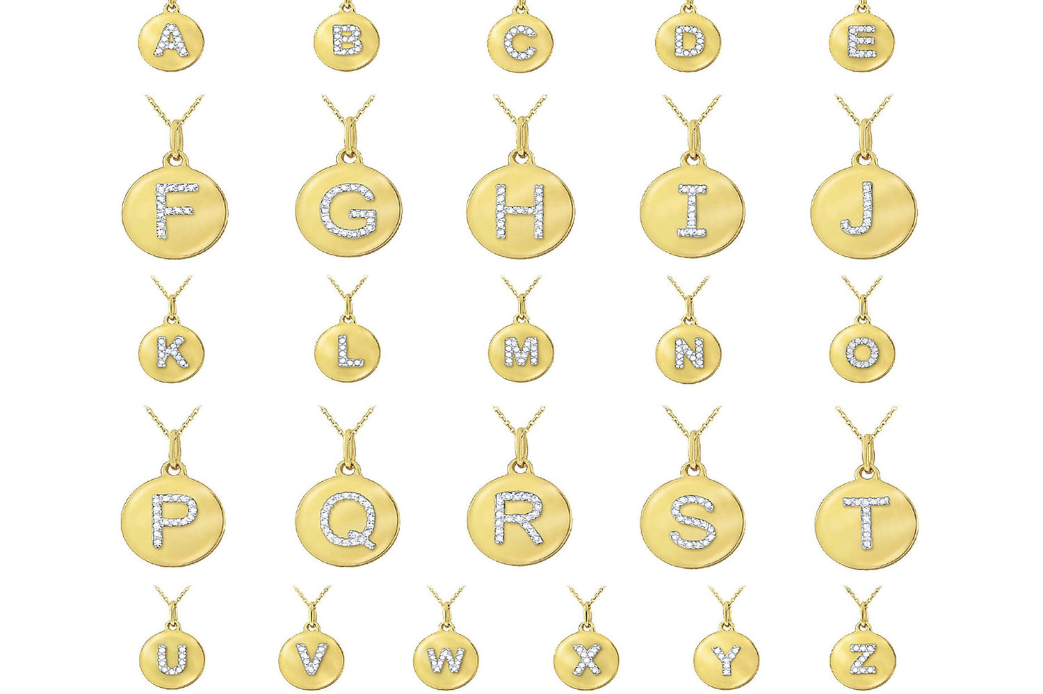 Uppercase Initial Mini Disc Necklace