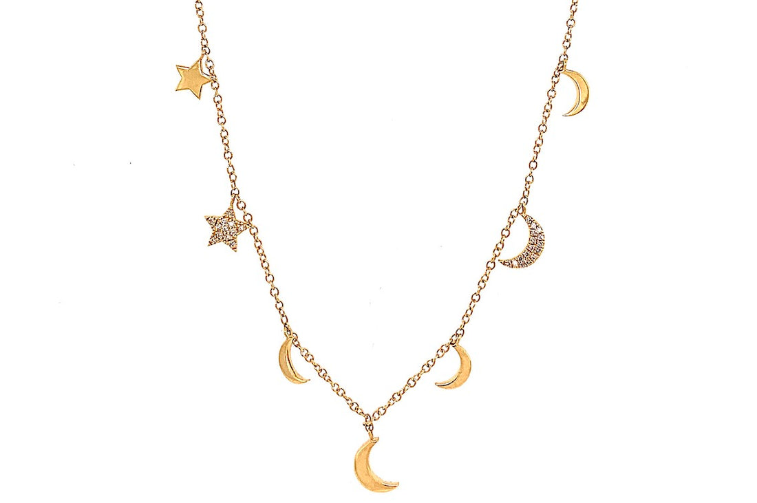 Moon and Stars Necklace