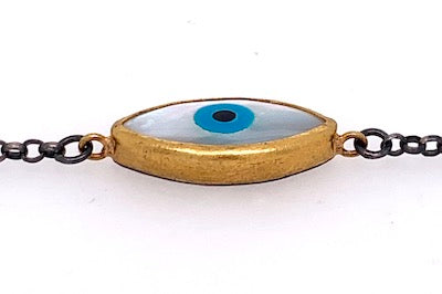 Mother of Pearl Evil Eye Bracelet