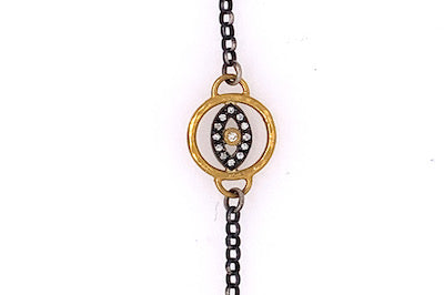 Gold and Diamond Evil Eye Bracelet