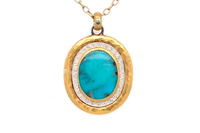 24kt Turquoise Necklace Pendant