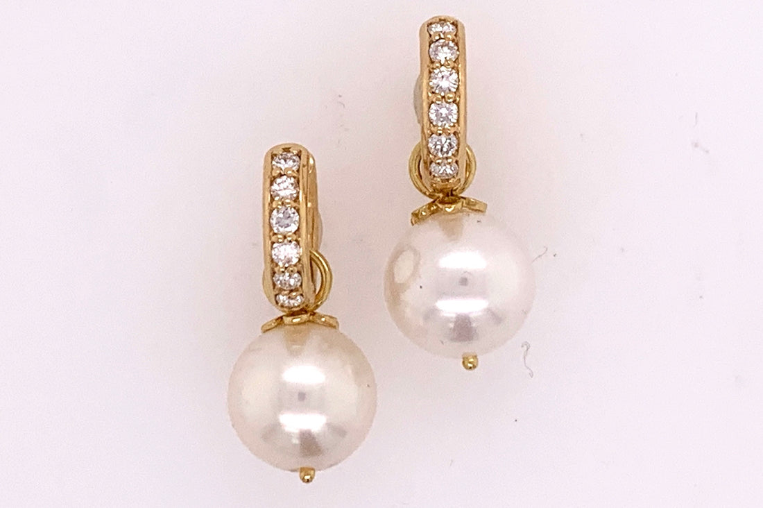 Cultured Pearl Charm Earrings
