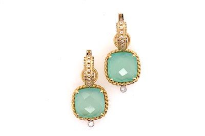 Mini Green Chalcedony Twist Edge Charms