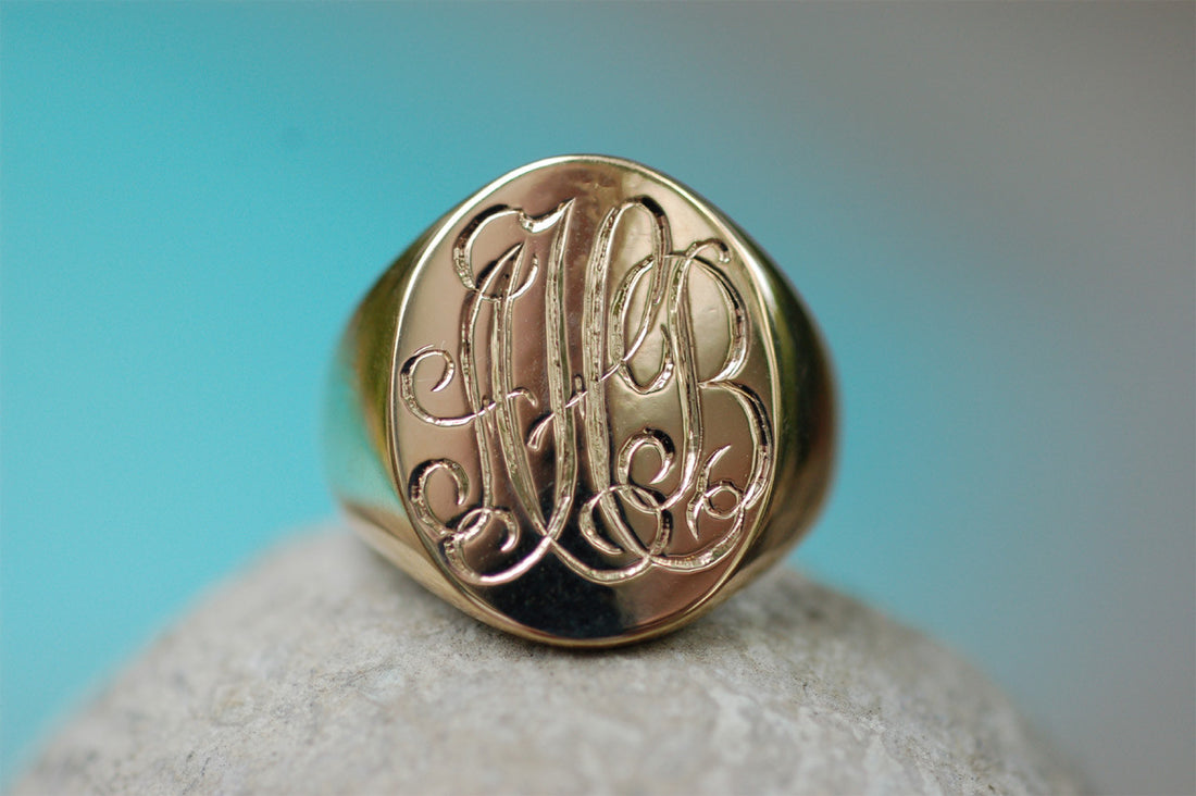 Oval Monogram Ring