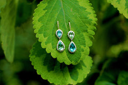 Rare Mint and Blue Tourmaline Drop Earrings